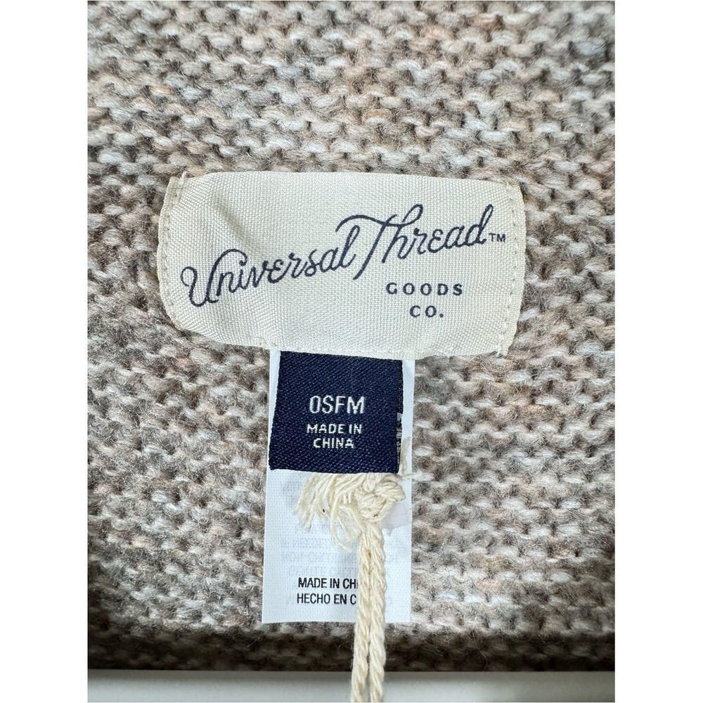 Womens Oversized Knit Poncho OS Layers Neutral Coastal Fisherman Slouchy New - Picture 4 of 7